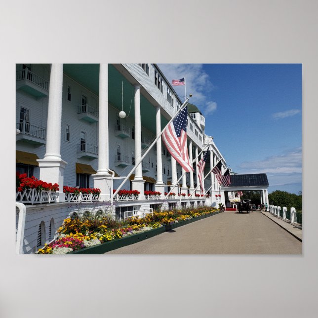 Póster El Grand Hotel en la isla de Mackinac, Michigan (Frente)