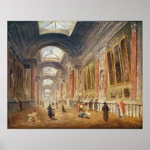 Póster El grande Galerie del Louvre