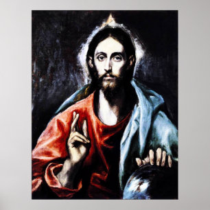 Póster El greco Cristo bendiciendo al Poster