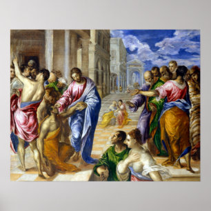 Póster El Greco Cristo que cura a las persianas