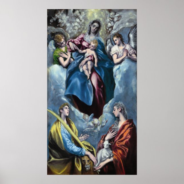 Póster El Greco Madonna y el niño con San Martina y (Frente)
