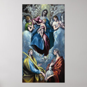 Póster El Greco Madonna y niño con el santo Martina y
