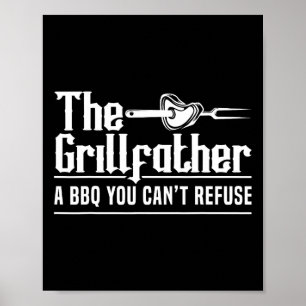 Póster El Grillfather Bbq Parrilla Grillmaster Rbecue