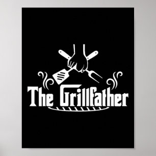 Póster El Grillfather Bbq Parrilla Y Ahumador Chef Rbecue