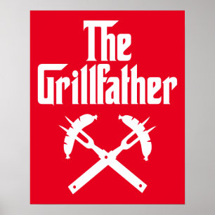 Póster El Grillfather Con Perros Calientes