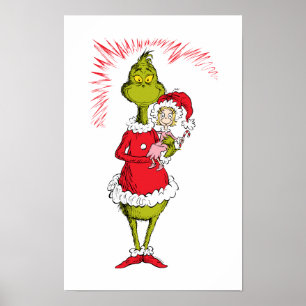 Póster El Grinch abraza a Cindy Lou Who
