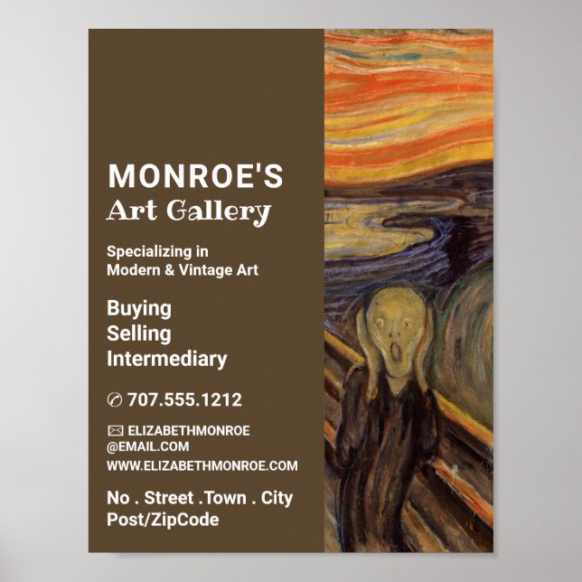 Póster El Grito De Edvard Munch, Art Dealer, Gallery (Frente)