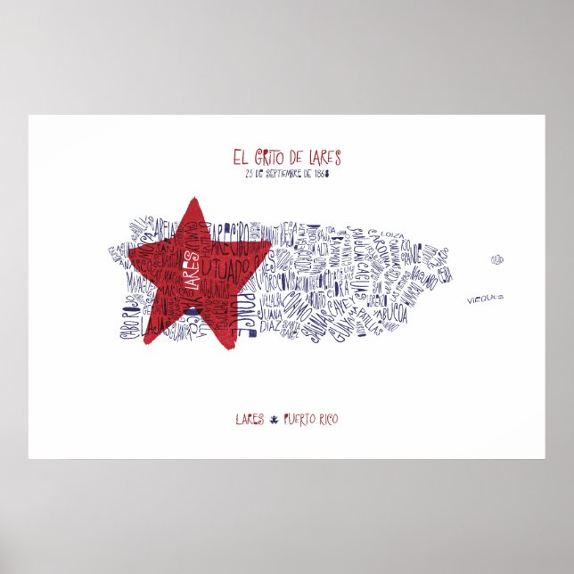 Póster El Grito de Lares, Puerto Rico, te queremos (Frente)