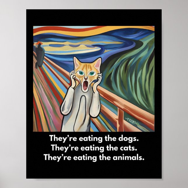 Póster El Grito; Están comiendo a los perros  (Frente)