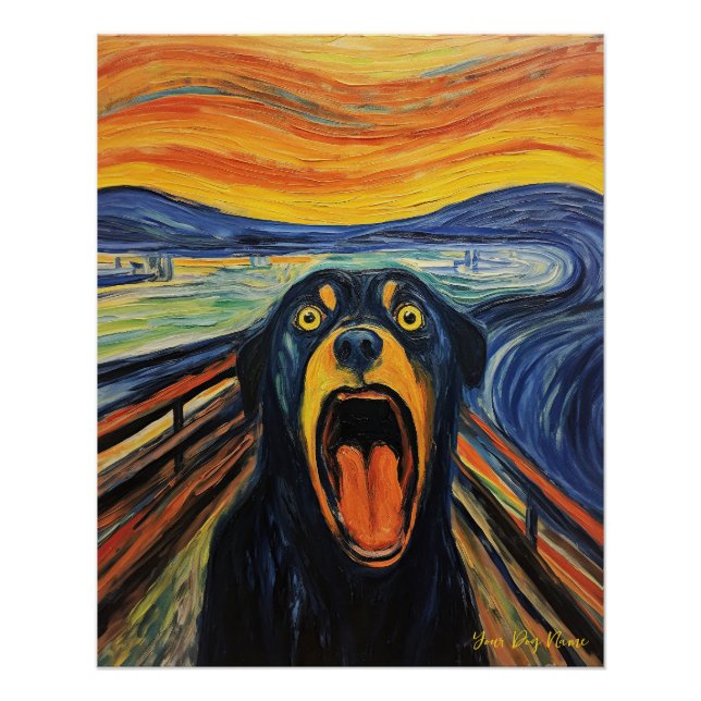 Póster El Grito - Perro Rottweiler 001 - Pall Munch (Anverso)