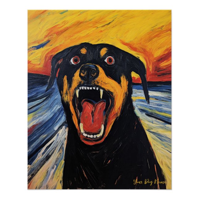 Póster El Grito - Perro Rottweiler 003 - Pall Munch (Anverso)