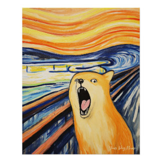 Póster El grito - Perro Shiba Inu 001 - Pall Munch