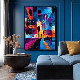 Póster El grito reinterpretado en expresionismo abstracto