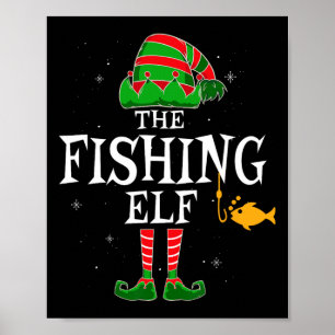 Póster El Grupo del Elfo Pescador de Navidad Familiar