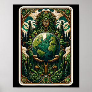 Póster El Guardian de la Tierra encantando la carta del a