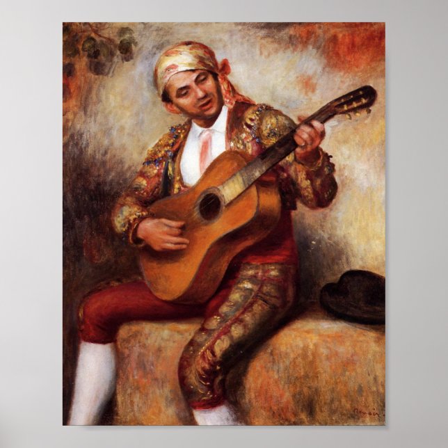 Póster El Guitarista Español (por Pierre-August Renoir) (Frente)