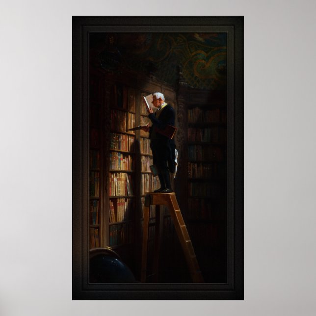 Póster El gusano de biblioteca de Carl Spitzweg (Frente)