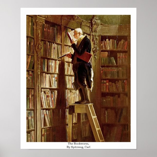 Póster El Gusano De La Librería, De Spitzweg, Carl (Frente)