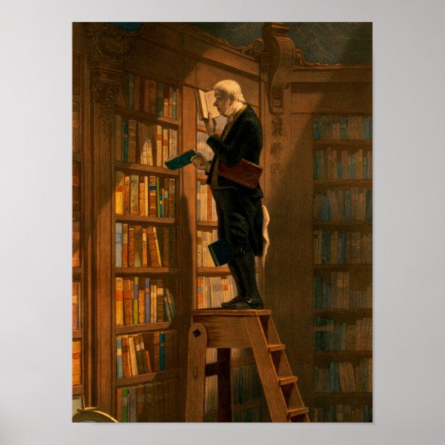 Póster El gusano de los libros, 1861, de Carl Spitzweg (Frente)