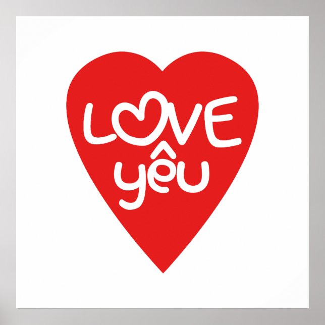 Póster El H. Valentine Vietnamita Ama El H. Yêu El Wordpl (Frente)