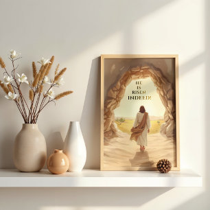 Póster Él ha resucitado de verdad Pascua Cristiana
