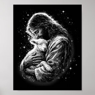 Póster Él ha resucitado Feliz día de Pascua Jesús Oveja C