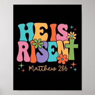 Póster Él ha resucitado Jesús cristiano feliz Pascua niño