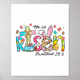 Póster Él ha resucitado Jesús cristiano feliz Pascua niño