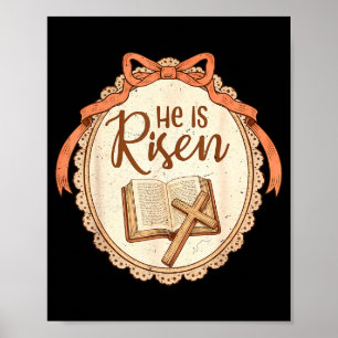 Póster Él ha resucitado Jesús cristiano para mujeres niño