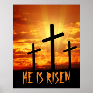 Póster Él ha resucitado Mateo 28:6 Pascua
