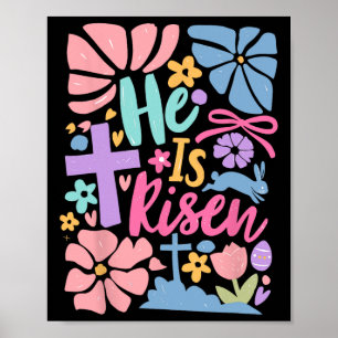 Póster Él ha resucitado Pascua Cruz Coqueta Jesús Cristia