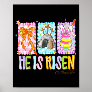 Póster Él ha resucitado preppy pascua cristiana jesus fe