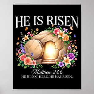 Póster Él ha resucitado religioso cristiano pascua jesus 