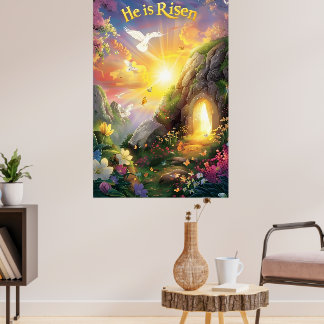 Póster Él ha Resucitado — Resurrección de Pascua —  Lucas