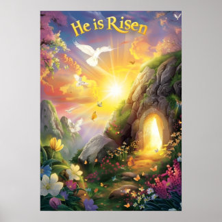 Póster Él ha Resucitado — Resurrección de Pascua — Lucas 