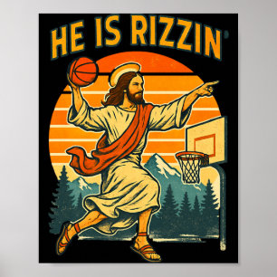 Póster Él ha resucitado rizzin Pascua fe cristiana Jesús 