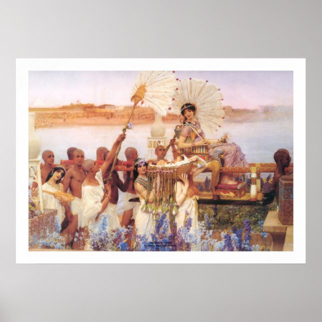 Póster El hallazgo de Moisés, Sir Lawrence Alma-Tadema (Frente)