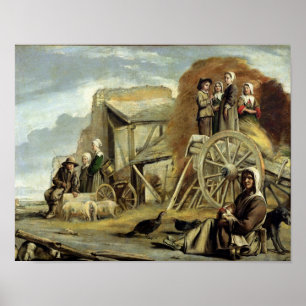 Póster El Haycart, o vuelta del Haymaking, 1641