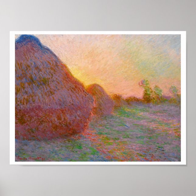 Póster El Haystack de Claude Monet (Frente)