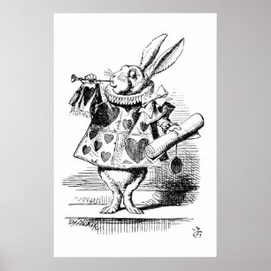 Póster El Hearld - Conejo, Aventuras de Alicia en el Paí