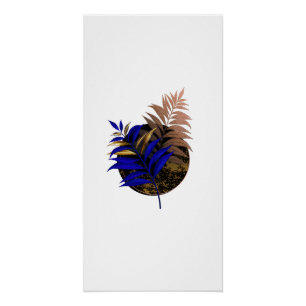 Póster El helecho azul en círculo negro