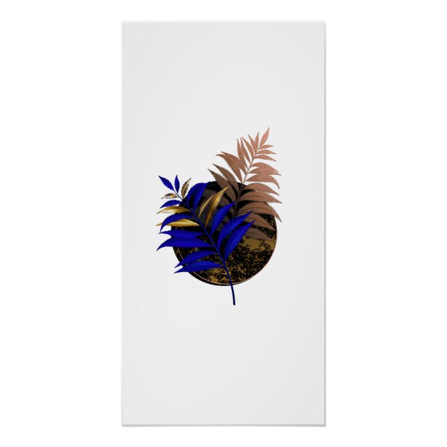 Póster El helecho azul en círculo negro (Anverso)