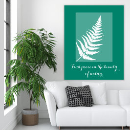 Póster El helecho motivador Boho Green Wall Art