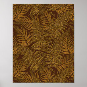 Póster El helecho otoñal en marrón