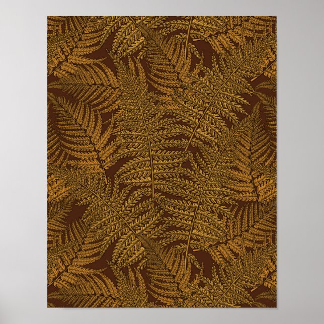 Póster El helecho otoñal en marrón (Frente)