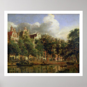 Póster El Herengracht, Amsterdam (aceite en el panel)