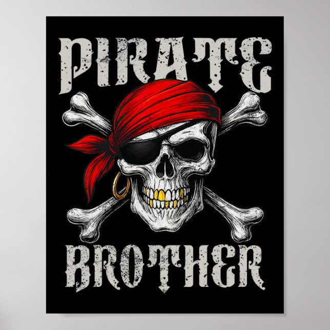 Póster El Hermano Pirata Jolly Roger Bandera Y Crossbon D (Frente)