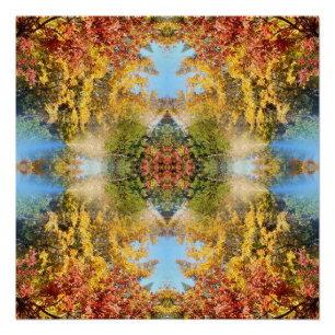 Póster El hermoso bosque en otoño...