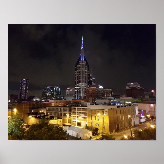 Póster El hermoso centro de Nashville Tennessee por la no (Frente)