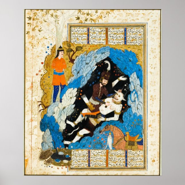 Póster El héroe Rustam mata al demonio blanco (Frente)